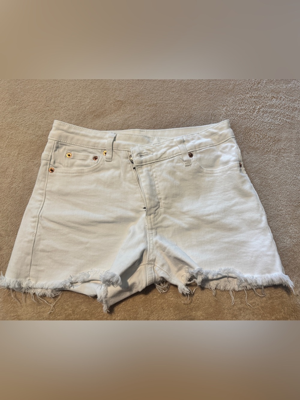 Willow & Root White Denim Cutoff Shorts